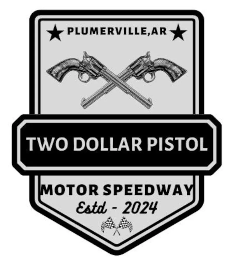 Two Dollar Pistol Motor Speedway race track logo